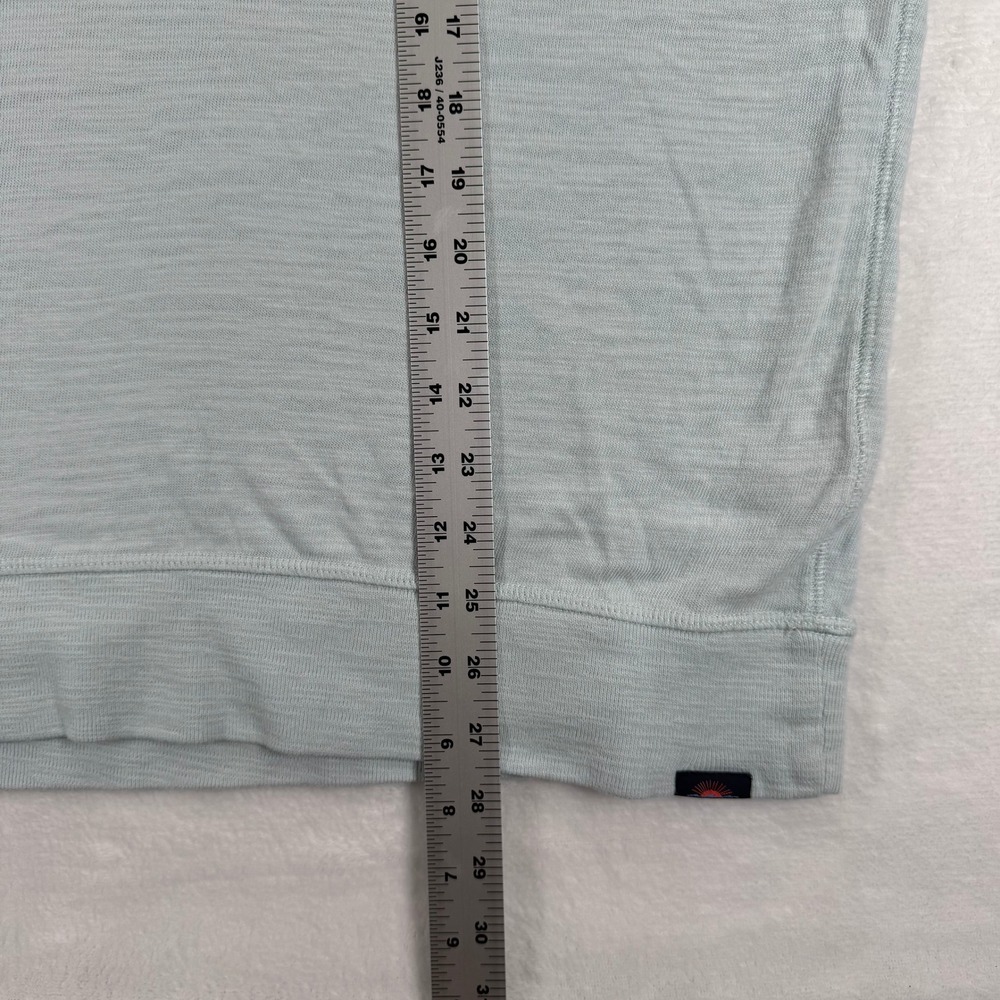 Faherty Light Blue Hooded Sweatshirt with White Stripe - Picture 4 of 7
